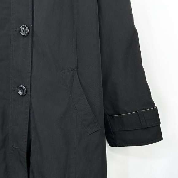 Vintage Donnybrook New York Black Hooded Classic Long Trench Coat sz XL - Picture 4 of 7